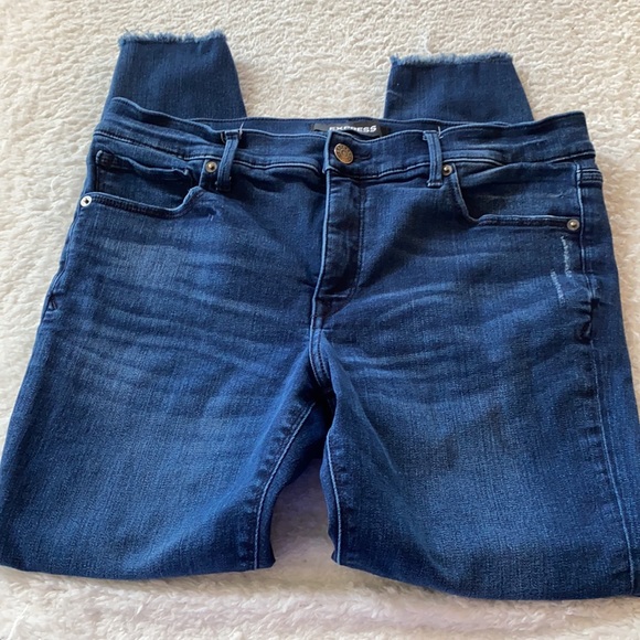 Express jeans ankle legging mid rise denim perfect size 12 - Picture 4 of 10